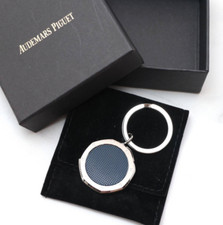 AUDEMARS PIGUET Key Chain Ring Royal Oak Navy Silver Authentic Swiss