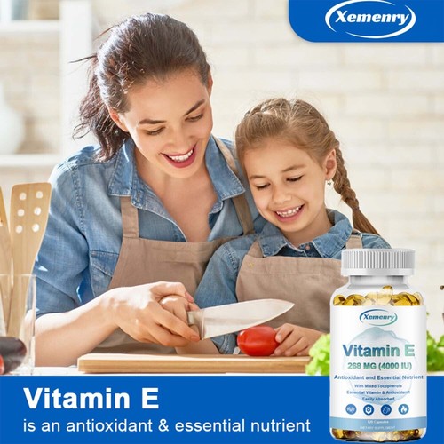 Vitamina E 4000IU 268mg Cápsulas - Antienvejecimiento, Antioxidante, Apoya - Picture 8 of 13