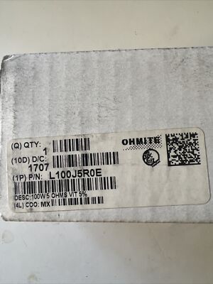 New! Ohmite L100J5R0E 5 Ohm 5% 100W Wire Wound Power Resistor