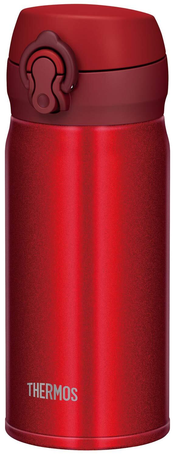 Taza móvil aislada al vacío THERMOS One Touch abierta roja metálica 350 ml JN...