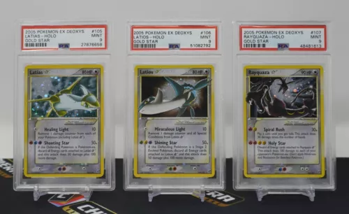 PSA 9 MINT Latias #105 Rayquaza #107 Latios #106 Gold Star Holo EX Deoxys Eng