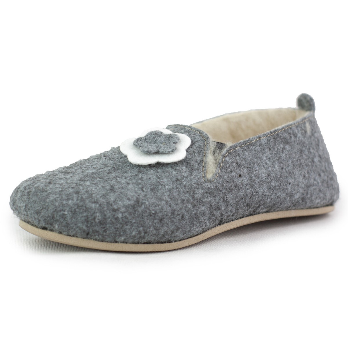 Filzpantoffeln Damen Filz Hausschuhe Gefüttert Schafwolle Winter