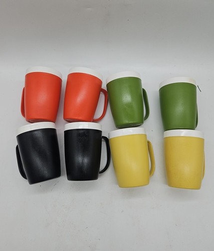 8 Vintage Therm Ware David Douglas Thermo 12 Unzen Tassen Kaffeetassen 70er Farben - Bild 1 von 9