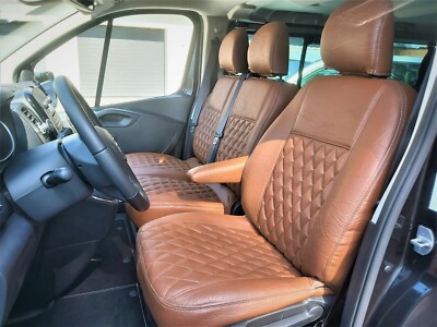 Maß Sitzbezüge Autositzbezüge Kunstleder Rautenmuster für Opel Vivaro b  ab 2014