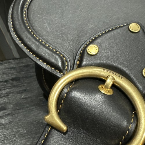 Borsa Coach Beat SADDLE a tracolla borsa in pelle liscia nera - nuova senza etichette - Foto 13 di 24