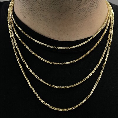 14K Gold Hollow Box Chain MM 8