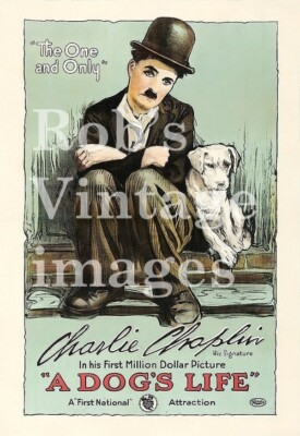 Charlie Chaplin Classic Movie Poster A Dog's life 1918 Art Print 13x19
