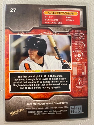 Adley Rutschman #27 - 2021 Metal Universe Champions (Sky Box) - Picture 2 of 2