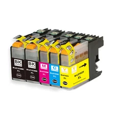 5 PK XL Ink Cartridge Set + smartchip for Brother LC101 LC103 J650DW J870DW