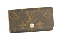 LOUIS VUITTON Monogram Brown Leather Key Case Key Holder Used France