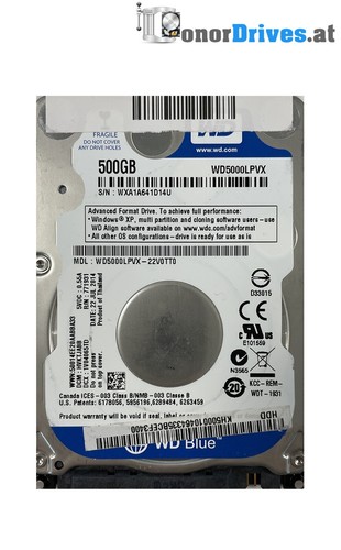 Western Digital WD5000LPVX-22V0TT0 - 500GB - SATA - PCB 2060-771959-000 Rev. A*