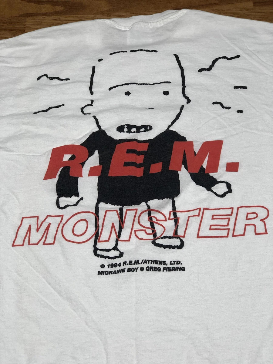 超レア XL【 90s ビンテージ R.E.M. MONSTER ブックレット掲載 MIGRAINE BOY Tシャツ シングルステッチ