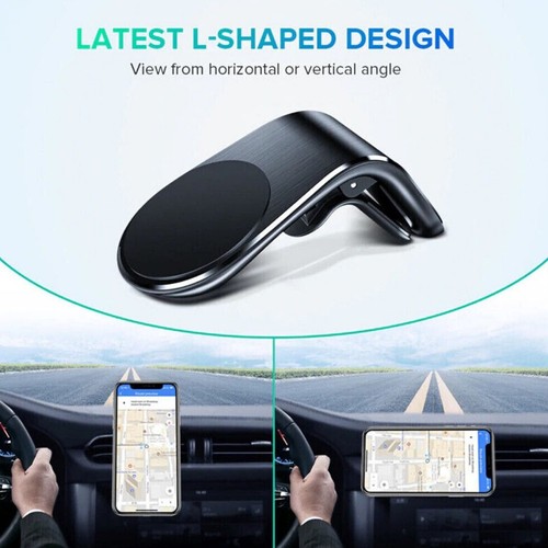 Universal L-Shaped Magnetic Phone Holder Air Vent Mount Car Mobile Bracket - Picture 7 of 7
