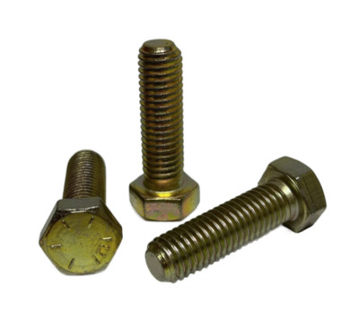 3/8''-16 x 1-1/4'' Coarse Thread Grade 8 Hex Cap Screws - YZ Plated - 50 Pack