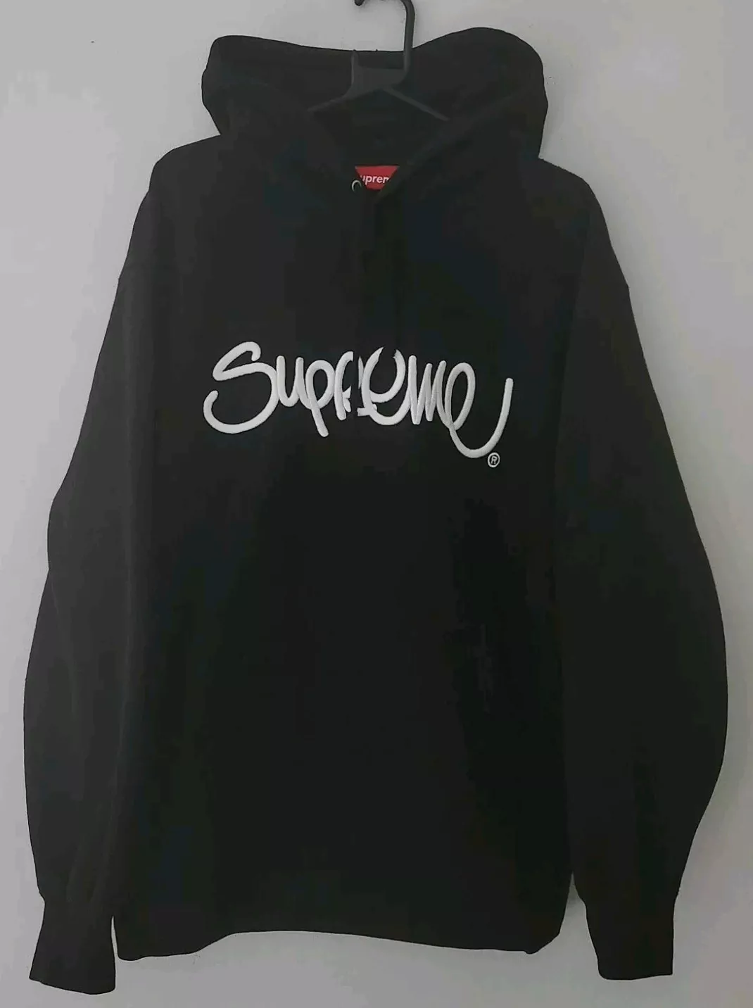 Sweat à capuche noir SS22 Supreme surélevé style main taille L large