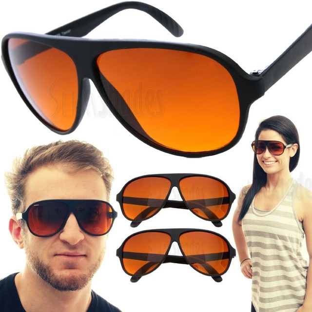 2 PAIR Aviator BLUE BLOCKER Sunglasses with Amber Lens eBay