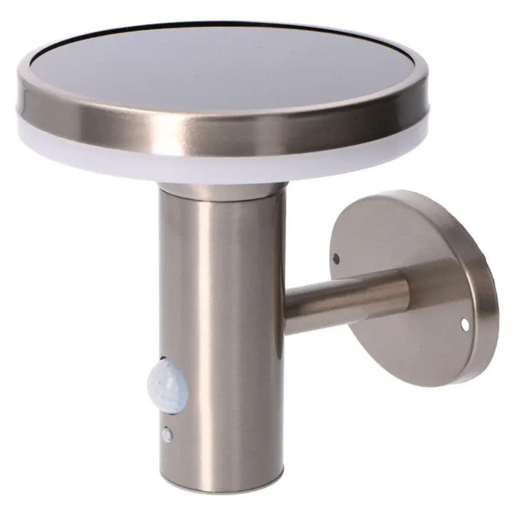 Lámpara LED Solar Exterior Lámpara de Pared Sevilla Acero Inoxidable 6W 600lm Detector de Movimiento Cálido