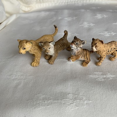 Vintage Schleich Wild Animal Lion Cubs and Cheetah Cubs