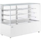 70 7/8" White Square Dry Bakery Display Case with Led Lighting
