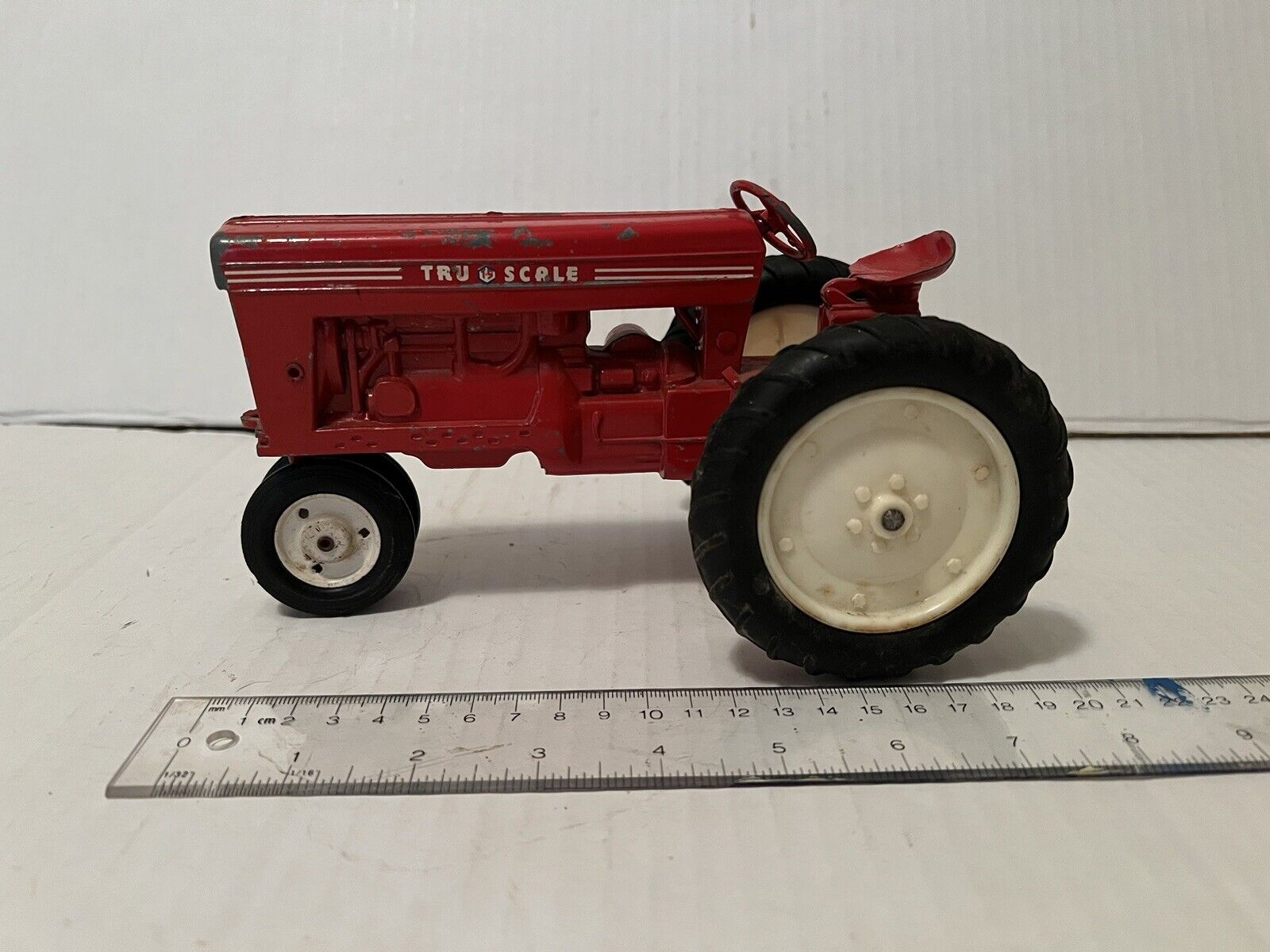 Vintage TRU-SCALE Red Metal Tractor Farming