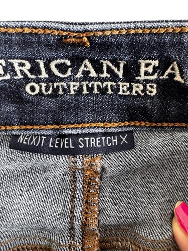 American Eagle Shorts Sz 6 Hi Rise Shortie Next Level Stretch Distressed Cut Off - Picture 8 of 12