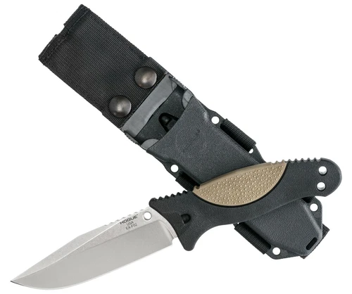 Hogue Knives EX-F02 4.5" Clip Point Tumbled 154CM FDE/Black 35273