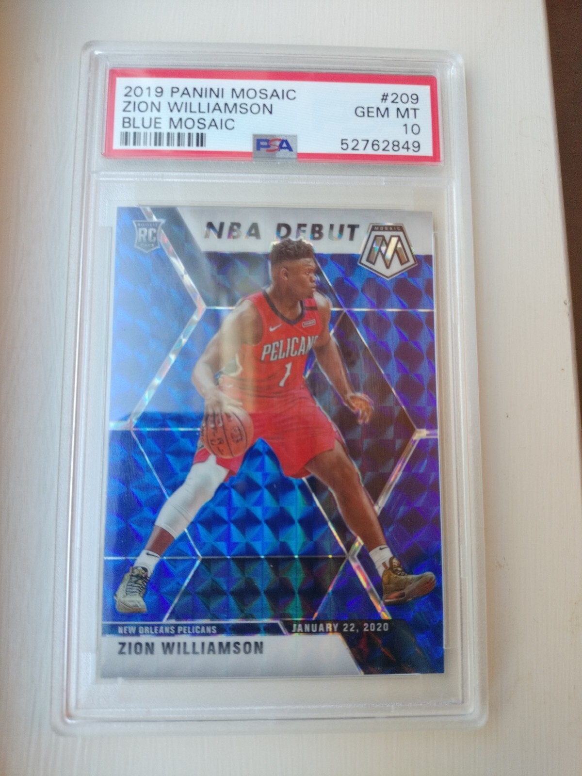 2019 Mosaic #269 /99 Zion Williamson PSA 10 Blue Mosaic - PSA mislabelled as 209
