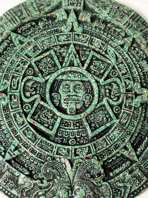 Vintage Mexican FOLK ART Aztec Mayan Calendar CRUSHED Turquoise | eBay