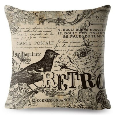 Kissenbezug Kissenbezug Retro Vintage Leinen 45x45 cm 
