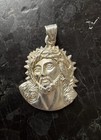 Lg VTG Taxco Mex Solid 925 Sterling Silver Jesus Head Pendant