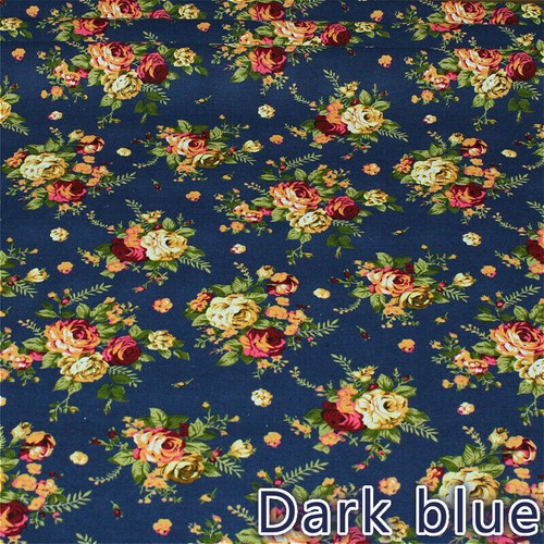 Floral Fabric Cotton Linen Rose Retro Country DIY Material Kimono Clothes Trim - Picture 12 of 25