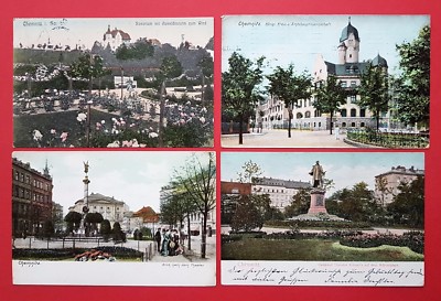 4 x Postcard Chemnitz 1905/07/10 Rosarium, Official Hauptmannschaft, Theatre (23473