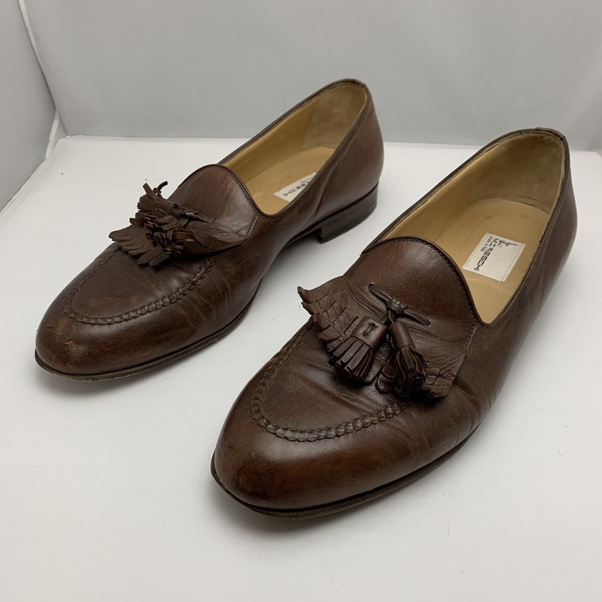 Moreschi Brown Leather Kiltie Tassel Loafers Dress Shoes  display picture 2