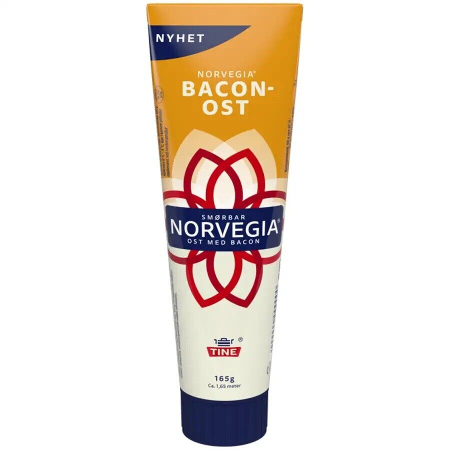 Norwegian Norvegia Lactose Free Cream Fresh Cheese&Meat Bacon Spread 4x165g Tube