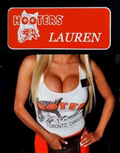 Hooters Uniform Lauren Name Tag Pin Back Dress Up Role Play Casino Waitress Xtra