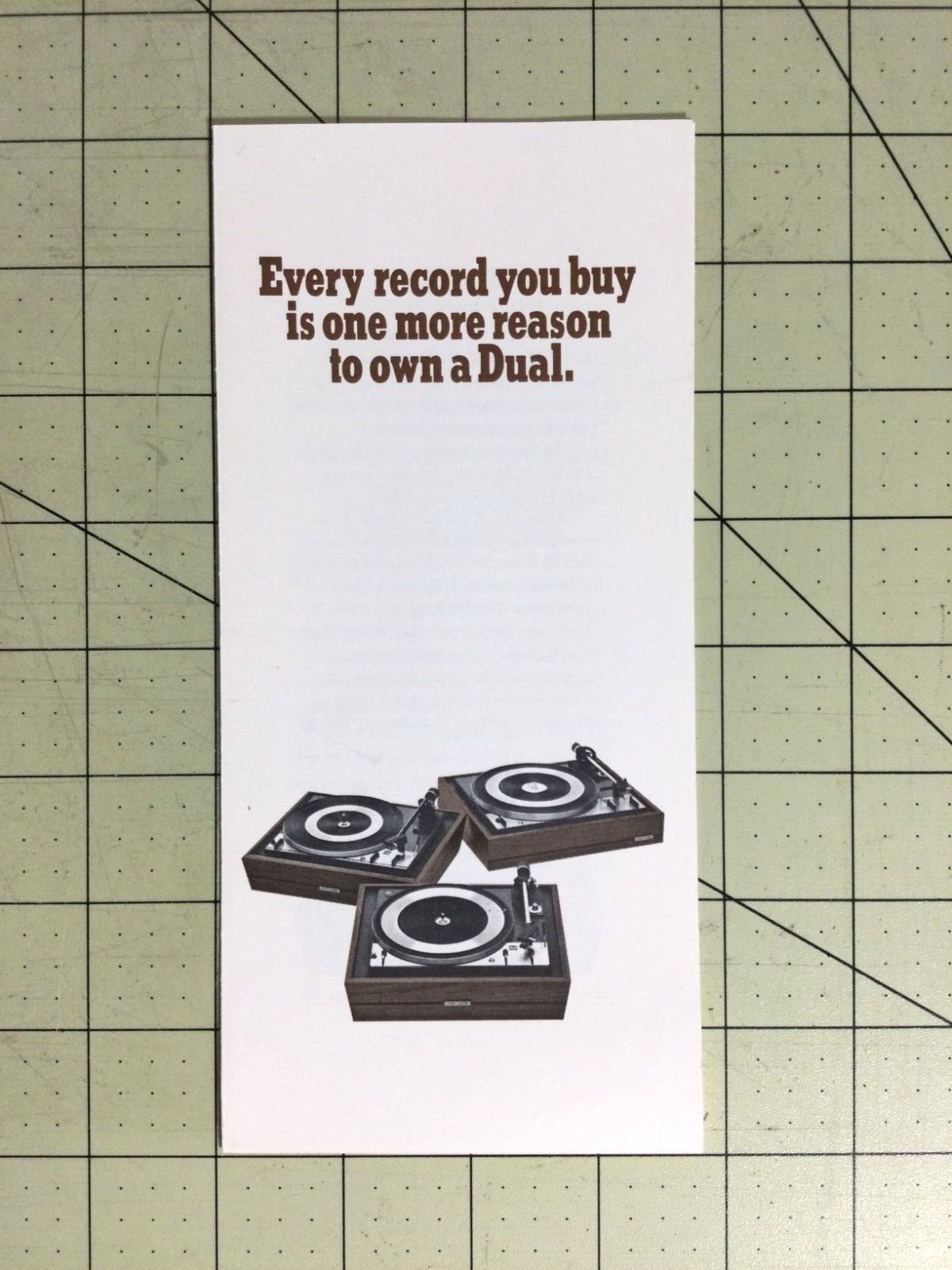 1970's DUAL Turntable Comparison Sales Brochure for Model 1215, 1209, 1219