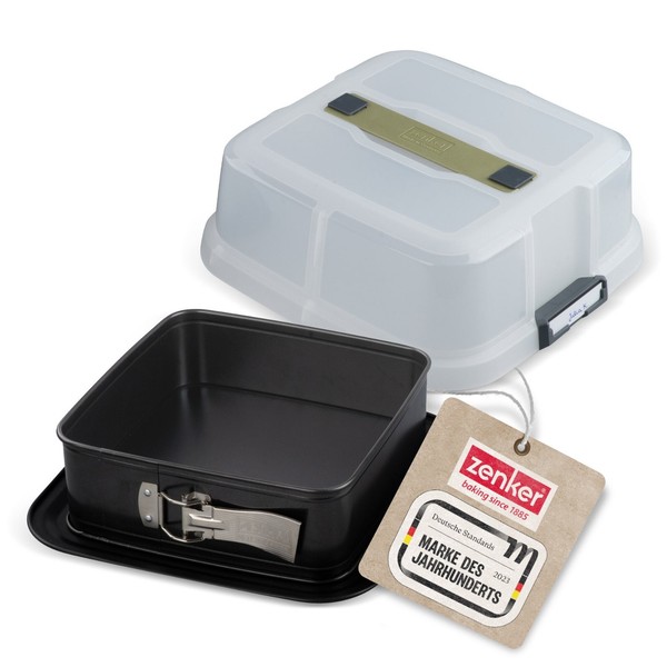 Zenker Bake Click & Go Quadratische Springform Mit Haube 24X24X8Cm Mit Deckel-image