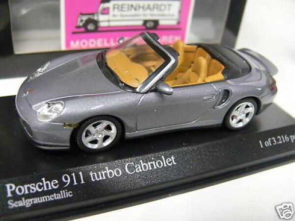 1/43 Minichamps Porsche 911 Turbo Cabrio 2003 Graumet. 400 062731-image