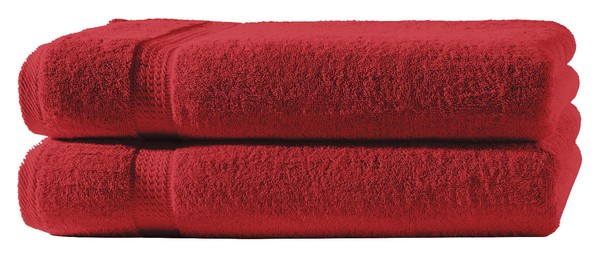 BadetüCher Set Rot 100X150 Cm Frottee Baumwolle Badetuch Groß Xxl Weich 2 StüCk-image
