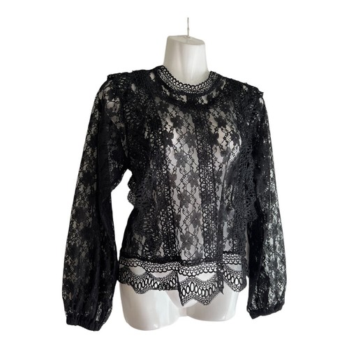 Anthropologie Flawless Long Sleeve BlackLace Gothic Victorian Blouse new - Picture 2 of 18
