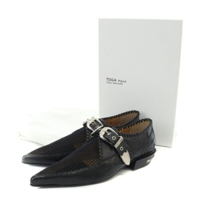 TOGA PULLA Mesh Shoes Pointed Toe Loafers Leather 38 24cm (9.45 in