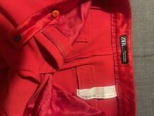 Zara Trousers Long Size S Red 