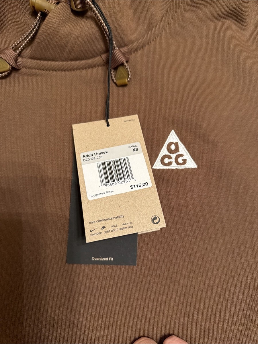 Nike ACG Tuff Fleece Pullover Hoodie Mosswood Brown DZ3392 235