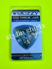 ONE MUZZY 3 Blade CROSSBOW Trocar 100 Grain Archery Hunting Fixed Broadhead