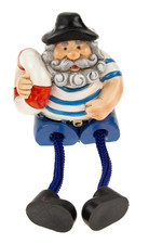 Maritime Deko Figur Kantenhocker Seemann Rettungsring Matrose Sitzhöhe 5cm (CG)