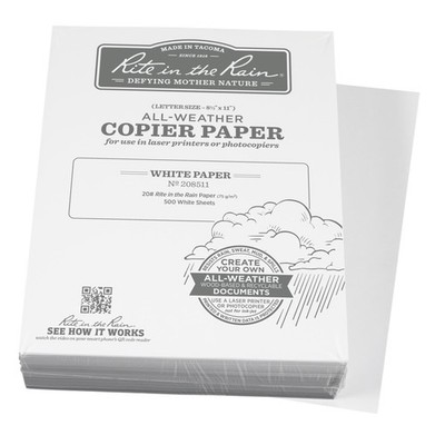 Weatherproof Copier Paper, 8.5'' x 11'', 20#, 500 Sheets - Ideal for Outdoors