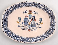 Johnson Bros Hearts & Flowers Ironstone 12" Oval Platter Old Granite England EUC