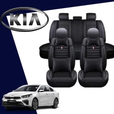 For all Kia car seat cover full set front rear black leather breathable