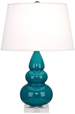 Robert Abbey Triple Gourd 24'' Peacock Blue Ceramic Table Lamp