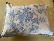 Ralph Lauren Dauphine Floral Birds Archival 14" x 20" Toss Pillow Blue White